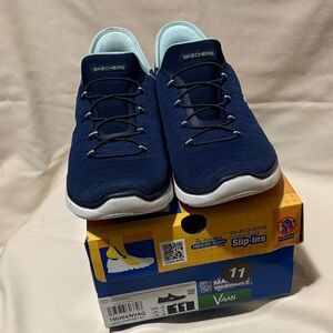 Skechers Dark Blue Slip-On Shoes